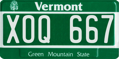 VT license plate XOQ667