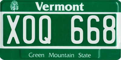 VT license plate XOQ668