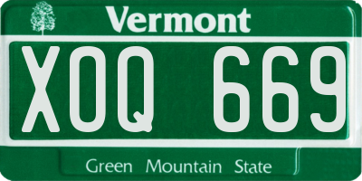 VT license plate XOQ669
