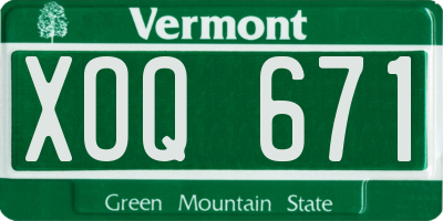 VT license plate XOQ671