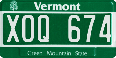 VT license plate XOQ674