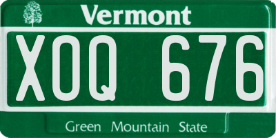VT license plate XOQ676