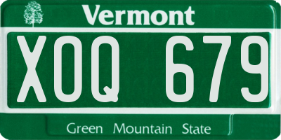 VT license plate XOQ679