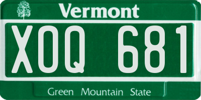 VT license plate XOQ681