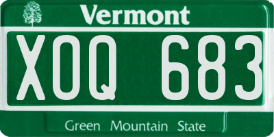 VT license plate XOQ683