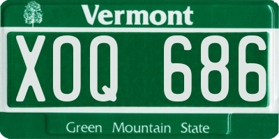 VT license plate XOQ686