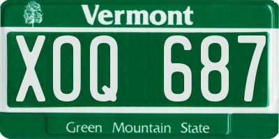 VT license plate XOQ687