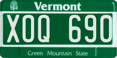VT license plate XOQ690