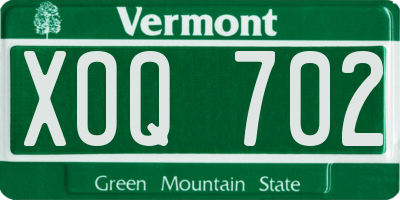 VT license plate XOQ702
