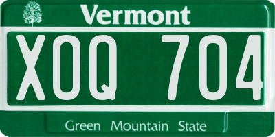VT license plate XOQ704