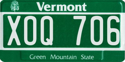 VT license plate XOQ706