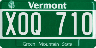 VT license plate XOQ710