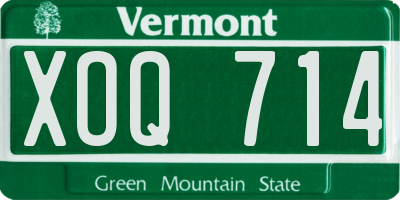 VT license plate XOQ714