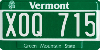 VT license plate XOQ715