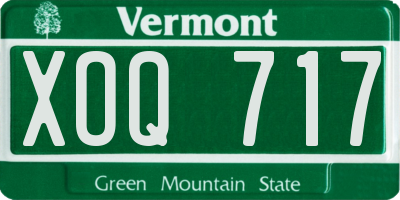 VT license plate XOQ717