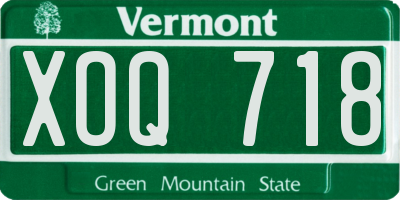 VT license plate XOQ718