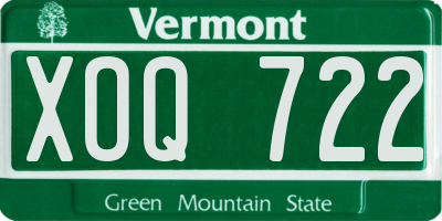 VT license plate XOQ722