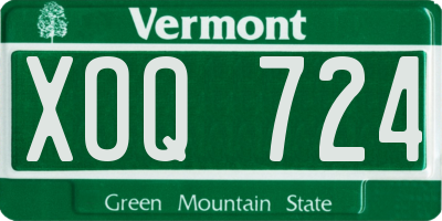 VT license plate XOQ724
