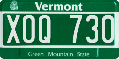 VT license plate XOQ730