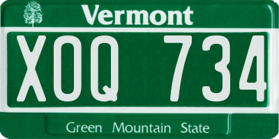 VT license plate XOQ734