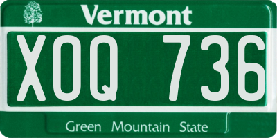 VT license plate XOQ736