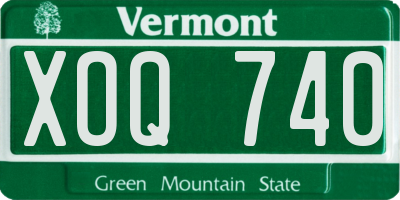 VT license plate XOQ740