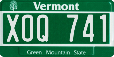 VT license plate XOQ741