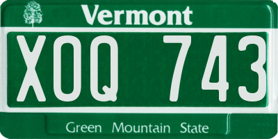 VT license plate XOQ743