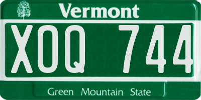 VT license plate XOQ744