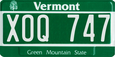 VT license plate XOQ747