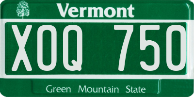 VT license plate XOQ750