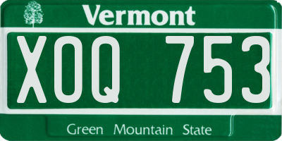VT license plate XOQ753