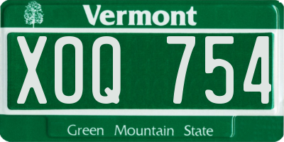 VT license plate XOQ754