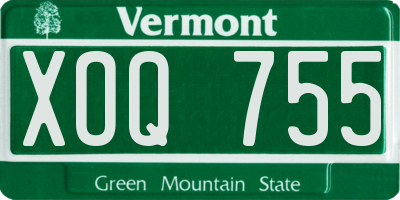 VT license plate XOQ755
