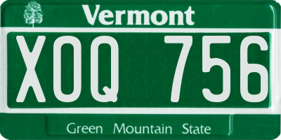 VT license plate XOQ756