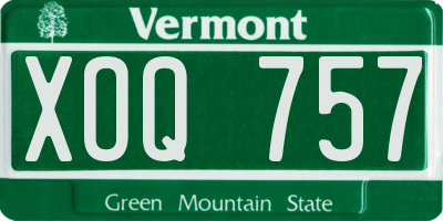 VT license plate XOQ757