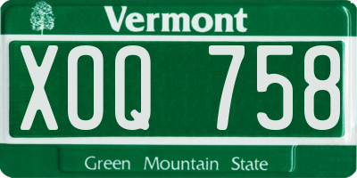 VT license plate XOQ758