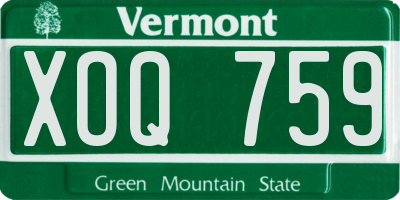VT license plate XOQ759