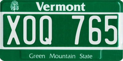 VT license plate XOQ765