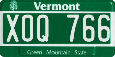 VT license plate XOQ766