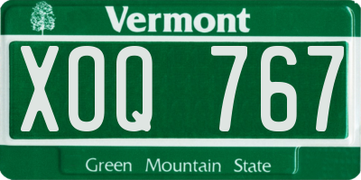 VT license plate XOQ767