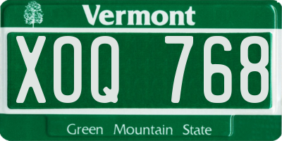 VT license plate XOQ768