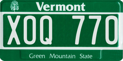 VT license plate XOQ770