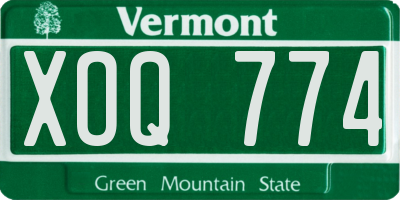 VT license plate XOQ774