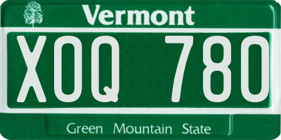 VT license plate XOQ780