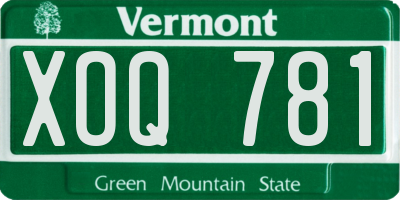 VT license plate XOQ781