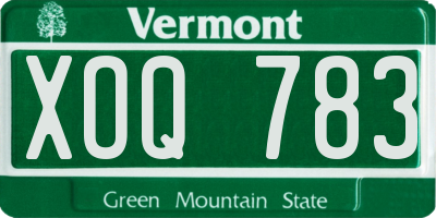 VT license plate XOQ783