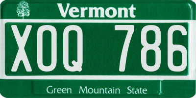 VT license plate XOQ786