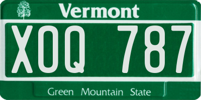 VT license plate XOQ787