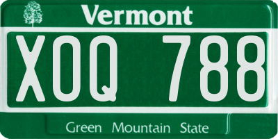 VT license plate XOQ788